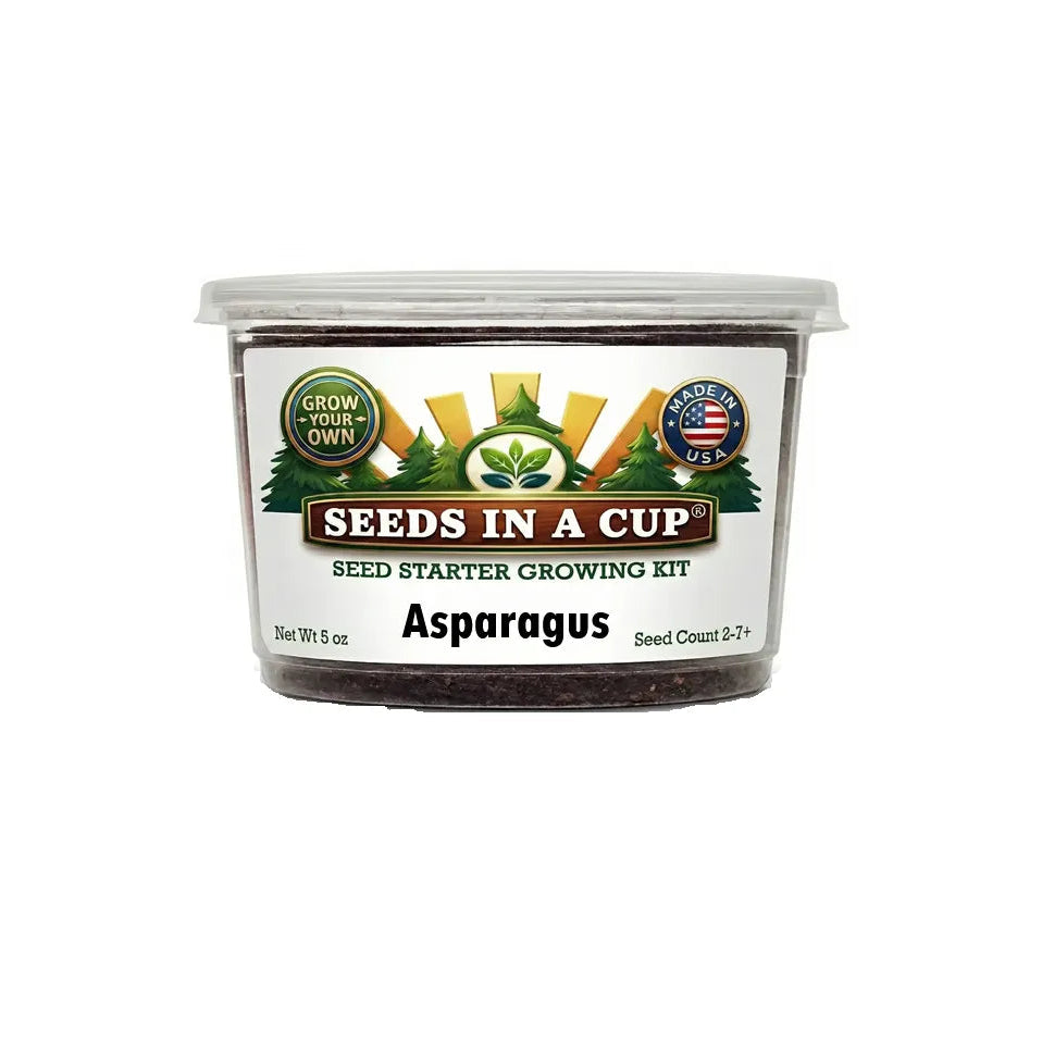 Seeds in a Cup asparagus seed starter growing kit showcasing the value and quality 
