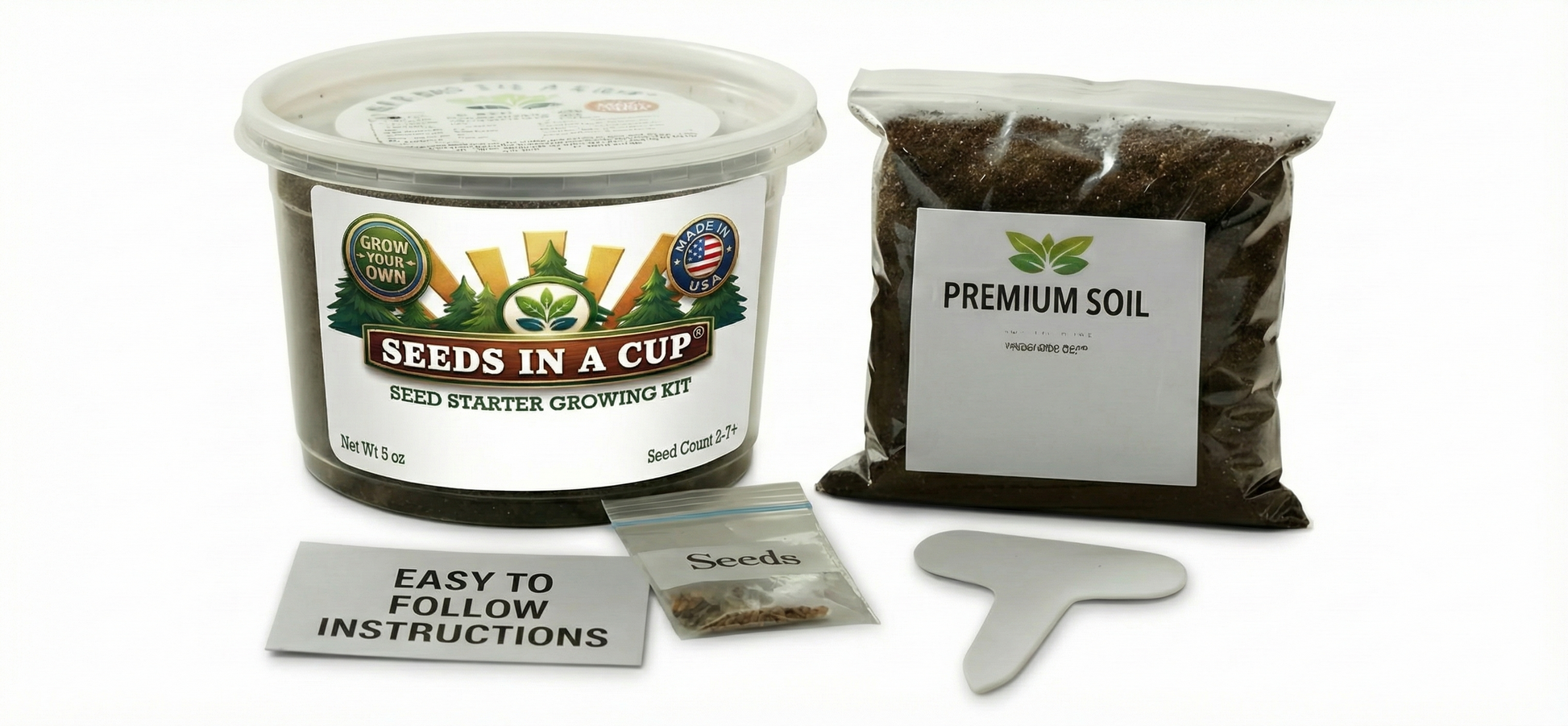 How to plant Gourd (Lagenaria siceraria) seeds: Step-by-step seed starting process using the Seeds In A Cup grow kit with real soil and moisture-retaining lid.