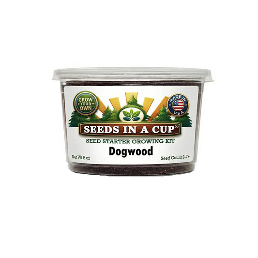 Seeds In A Cup Dogwood Tree (Cornus florida) Grow Kit - Complete seed starter with recyclable planter, non-GMO seeds, and real potting soil. Hand-assembled in Cleveland, Ohio, USA.