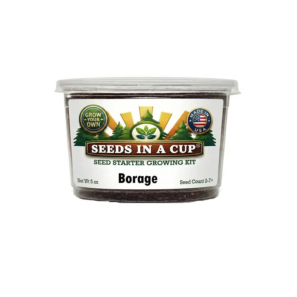 Seeds In A Cup Borage (Borago officinalis) All-In-One Grow Kit. Professional gardening system manufactured in Cleveland, Ohio, USA with non-GMO seeds.
