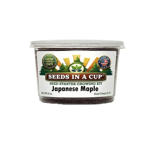 Seeds In A Cup Japanese Maple (Acer palmatum) Grow Kit - Complete seed starter with recyclable planter, non-GMO seeds, and real potting soil. Hand-assembled in Cleveland, Ohio, USA.