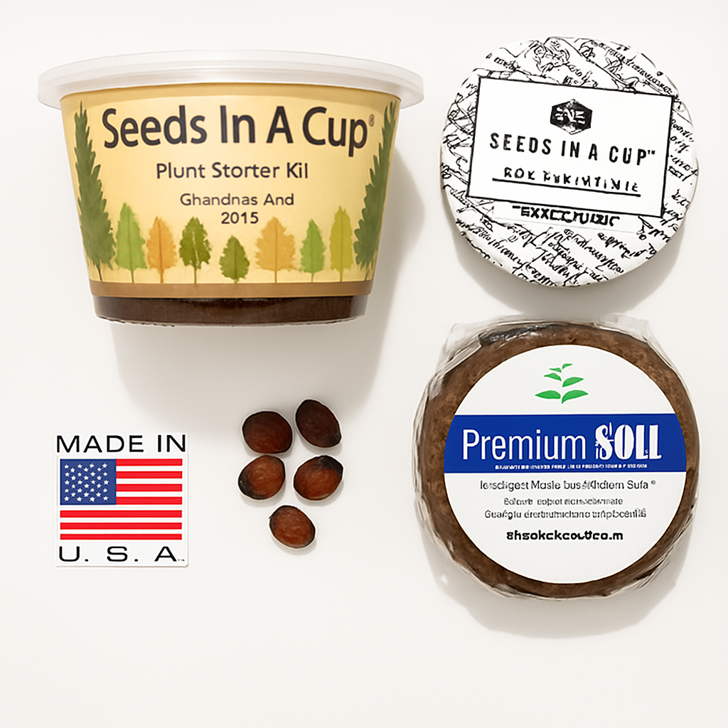 Seeds in a Cup plant starter kit with soil and seeds  with instructions on how to grow all vegetables from seed