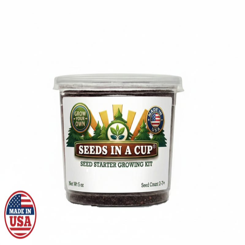 Seeds in a Cup a certified usa small business seed starter grow kit with premium loose potting soil, beginner-friendly gardening set, Made in USA, best garden kit for new growers.