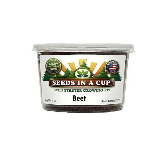 Seeds In A Cup Beet (Beta vulgaris) Grow Kit - Complete seed starter with recyclable planter, non-GMO seeds, and real potting soil. Hand-assembled in Cleveland, Ohio, USA.