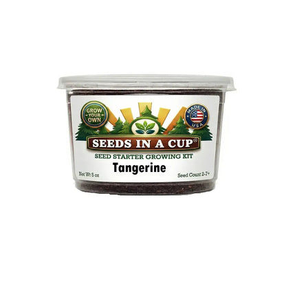 Seeds In A Cup Tangerine Tree (Citrus reticulata) Grow Kit - Complete seed starter with recyclable planter, non-GMO seeds, and real potting soil. Hand-assembled in Cleveland, Ohio, USA.